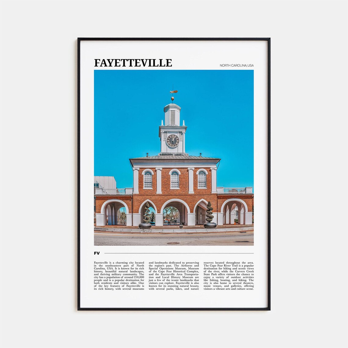 Fayetteville Travel Poster, North Carolina Poster Print