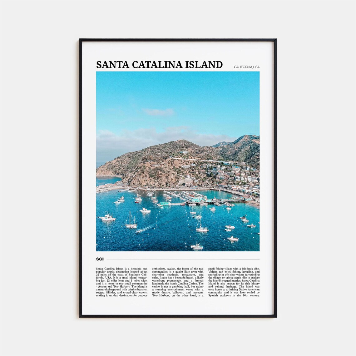 Santa Catalina Island Travel Poster, Holiday Decor
