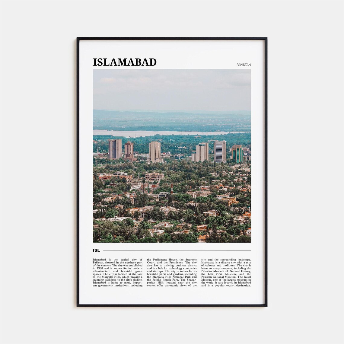 Islamabad Travel Poster, Pakistan Wall Art Print