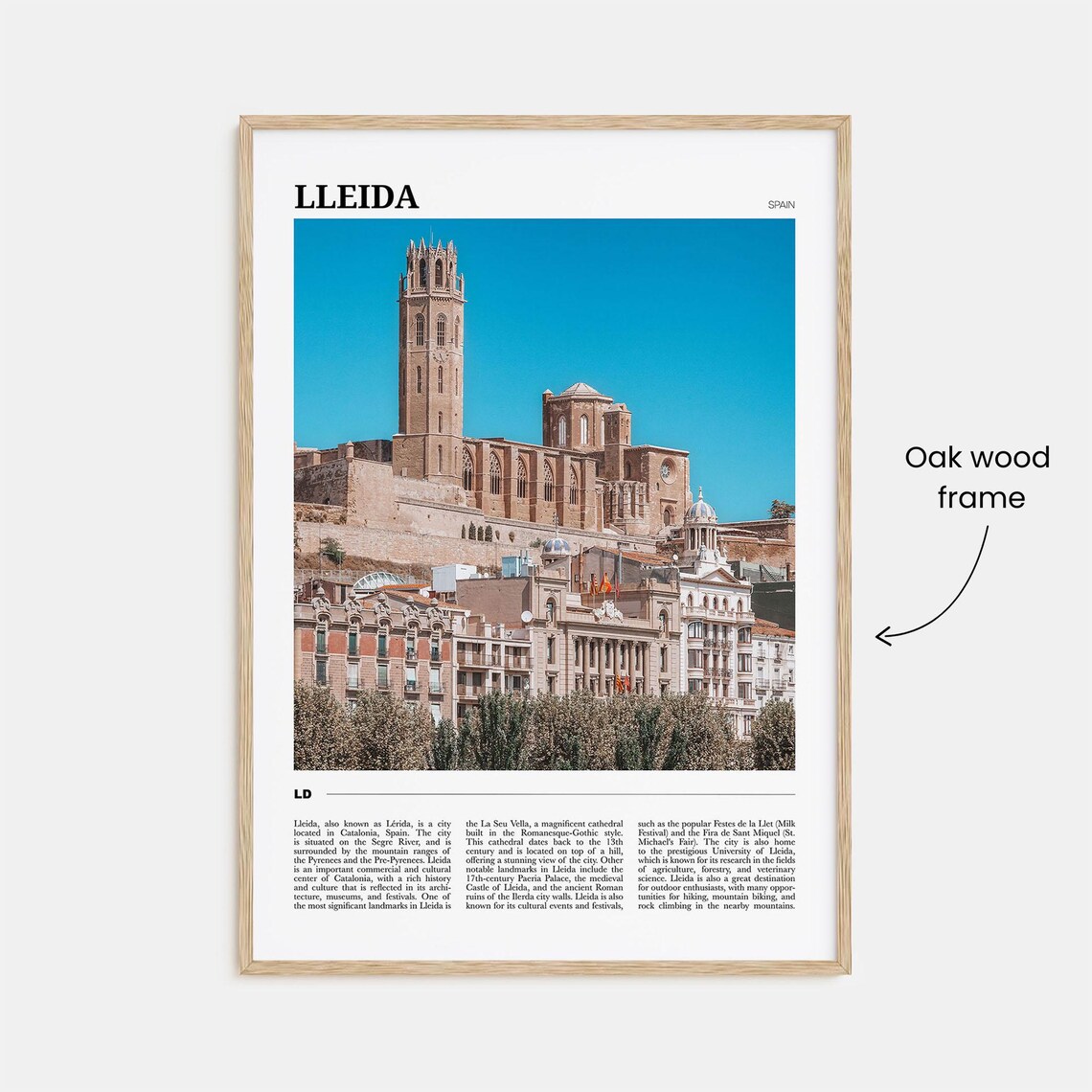 Lleida Spain La Seu Vella Cathedral Historic Hilltop Landmark Poster - Image 3
