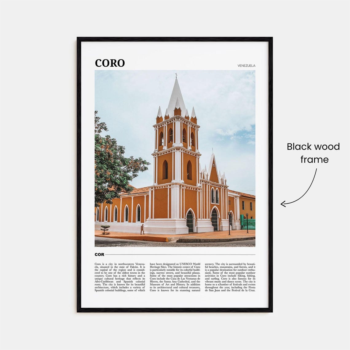 Coro Venezuela Cathedral Colonial City Travel Photo Guide Poster - Image 2