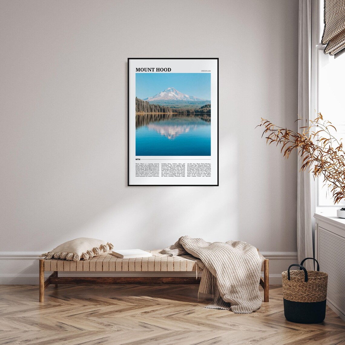 Mount Hood Oregon Travel Poster Snow Peak Lake Mirror Reflection View - Image 4