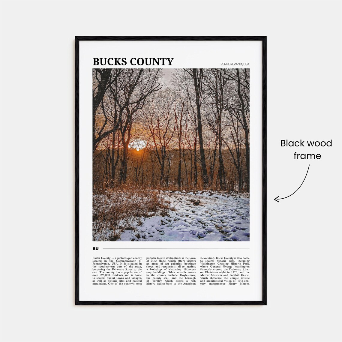 Bucks County Travel Poster, Pennsylvania Travel Print - Image 2