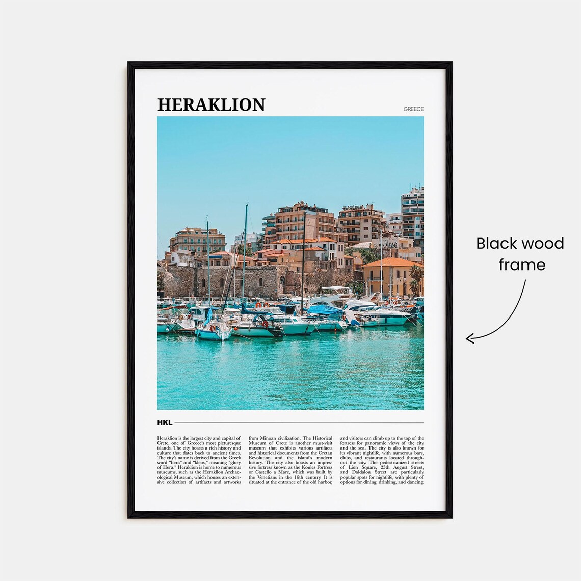 Heraklion Greece Harbor Boats Crete Travel Photo Guide Poster - Image 2