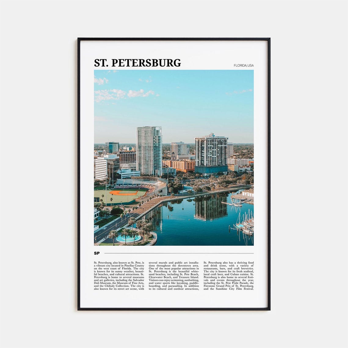 St Petersburg Travel Poster Florida St Petersburg Wall Art St Petersburg Poster Print St Petersburg Photo St Petersburg Decor Usa