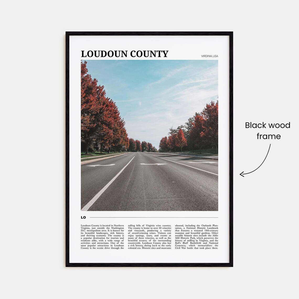 Loudoun County Virginia Autumn Road Red Trees Scenic Drive Poster - Image 2