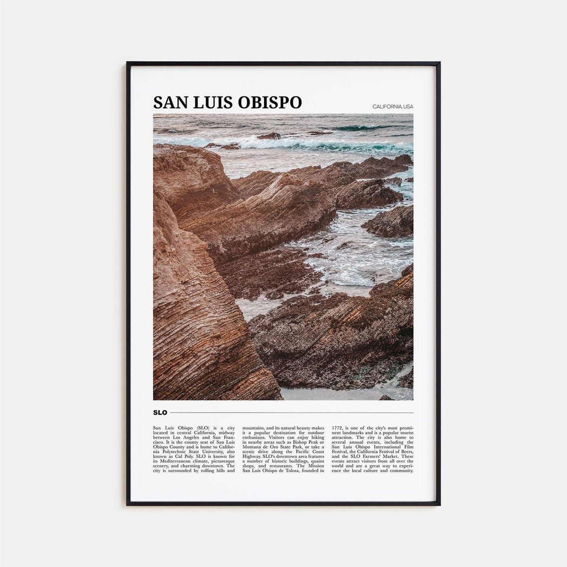 San Luis Obispo Travel Poster No 1 San Luis Obispo Wall Art San Luis Obispo Poster Print Photo San Luis Obispo Decor California Usa