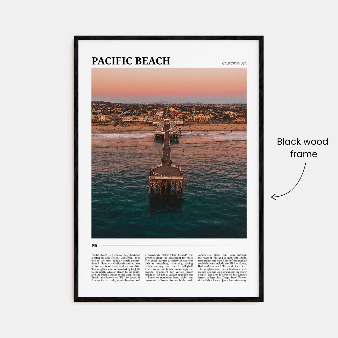 Pacific Beach Travel Poster, California Wall Art - Image 2