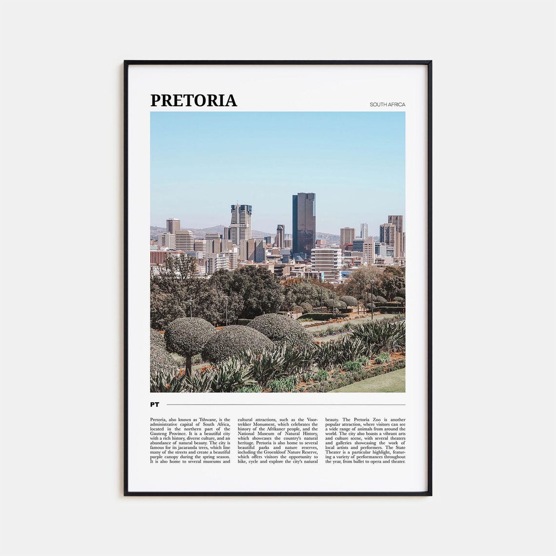 Pretoria Travel Poster Pretoria Wall Art Pretoria Poster Print Pretoria Photo Pretoria Decor South Africa