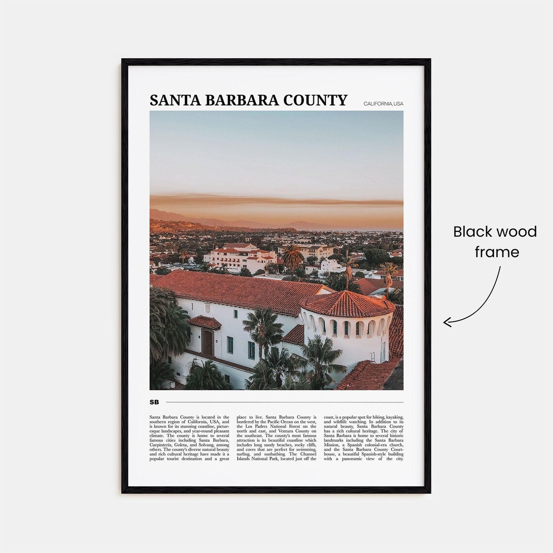 Santa Barbara County Travel Poster, Wall Art Print - Image 2