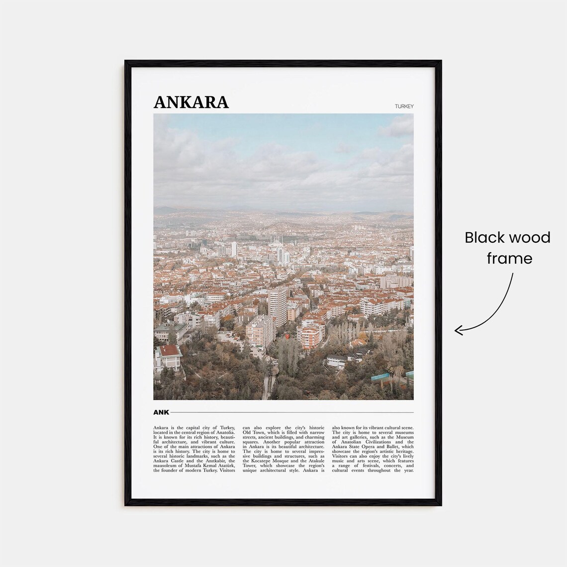 Ankara Turkey Aerial Skyline of the Capital City at Daytime Poster - Image 2