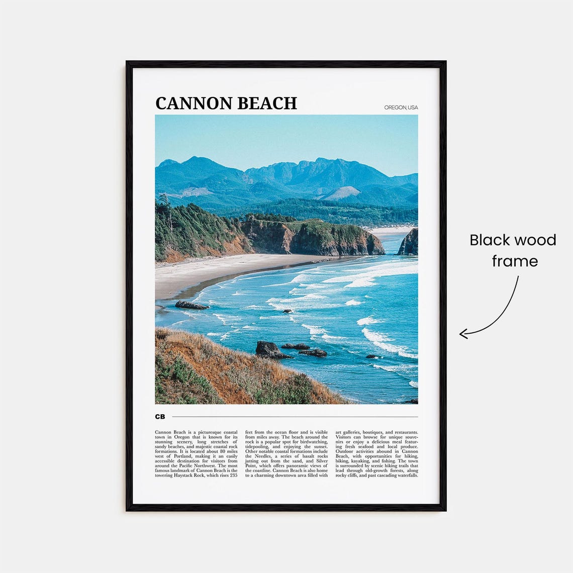 Cannon Beach Oregon Haystack Rock Coastline Travel Poster Series - Image 2