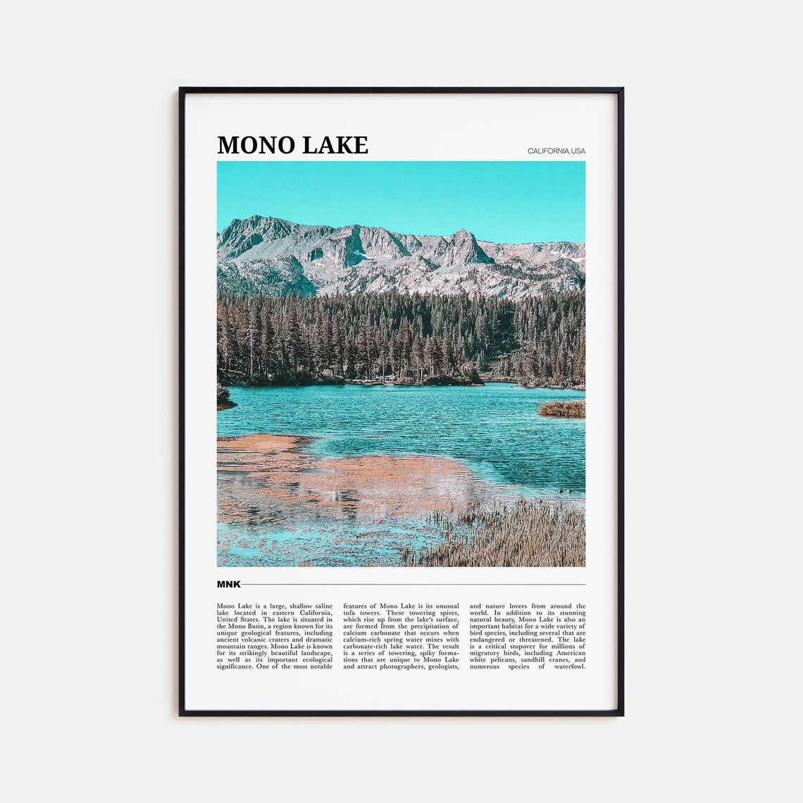 Mono Lake California Alpine Lake Pines Mountain Shore Travel Poster