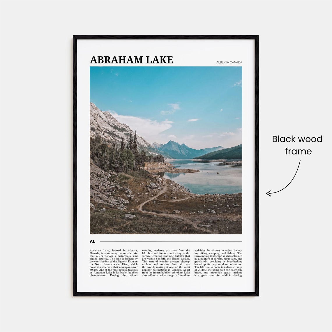 Abraham Lake Alberta Canada Mountain Lake Travel Photo Poster - Image 2