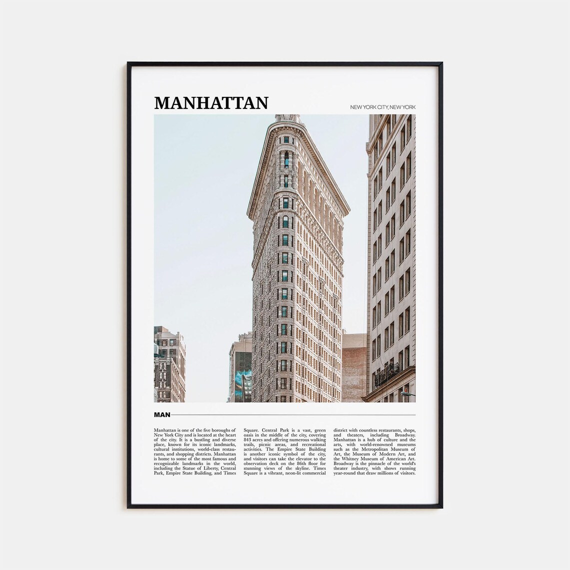 Manhattan New York Flatiron Building Street Travel Poster Series