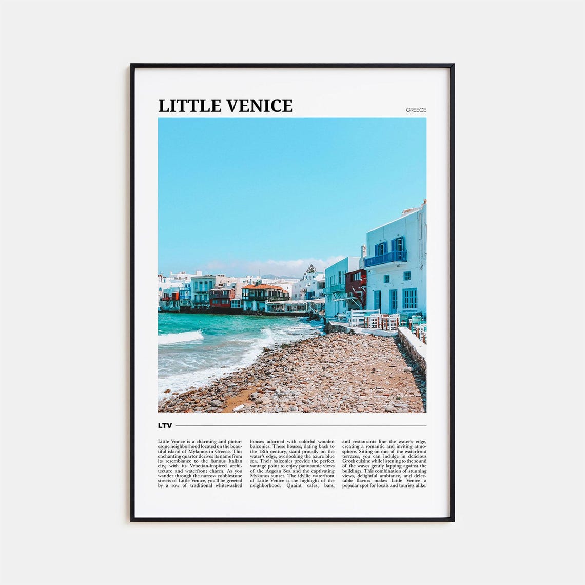 Little Venice Travel Poster Mykonos Little Venice Wall Art Little Venice Poster Print Little Venice Photo Little Venice Decor Greece