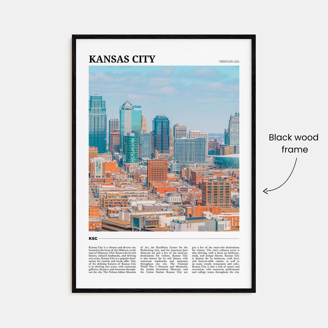 Kansas City Travel Poster No 2 Kansas City Wall Art Kansas City Poster Print Kansas City Photo Kansas City Decor Missouri Usa - Image 2
