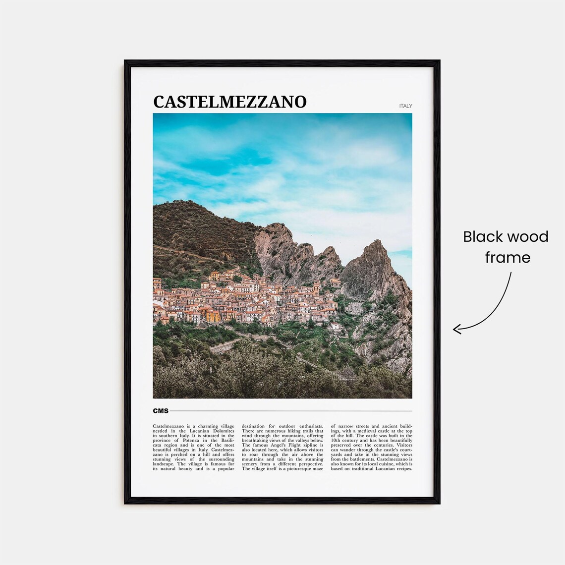 Castelmezzano Italy Mountain Village Rocky Peaks Photo Travel Poster - Image 2