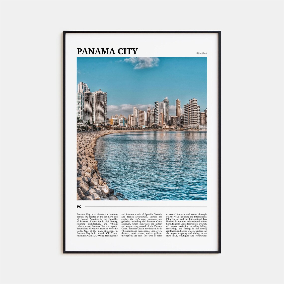 Panama City Travel Poster, Panama City Decor