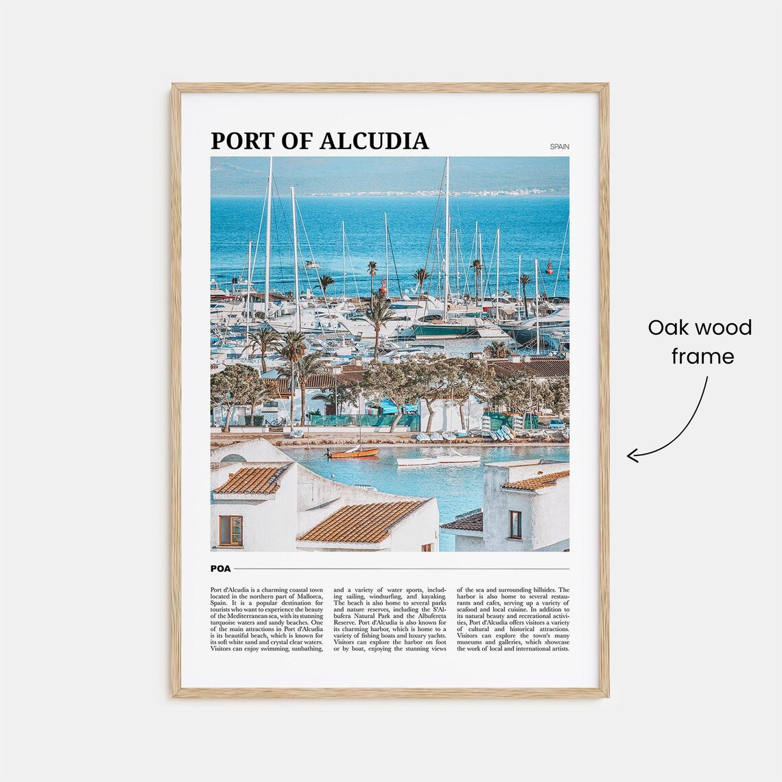 Port of Alcudia Spain Mallorca Marina Sailboats Beach Poster - Image 3