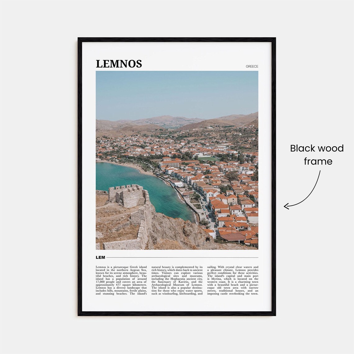 Lemnos Travel Poster, Greece Wall Art Print - Image 2