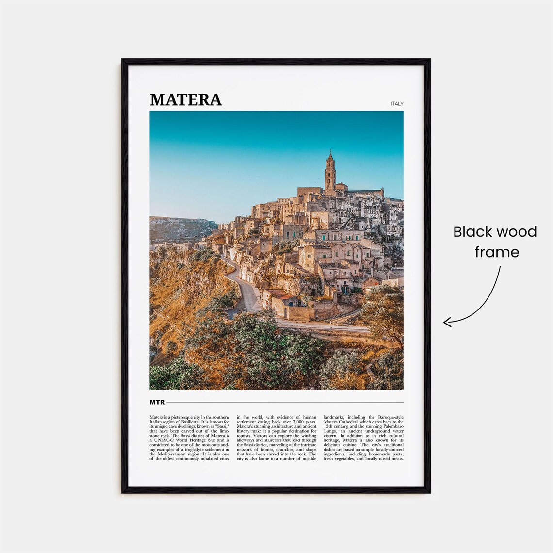 Matera Italy Ancient Sassi Cliff City Golden Hour Travel Poster - Image 2