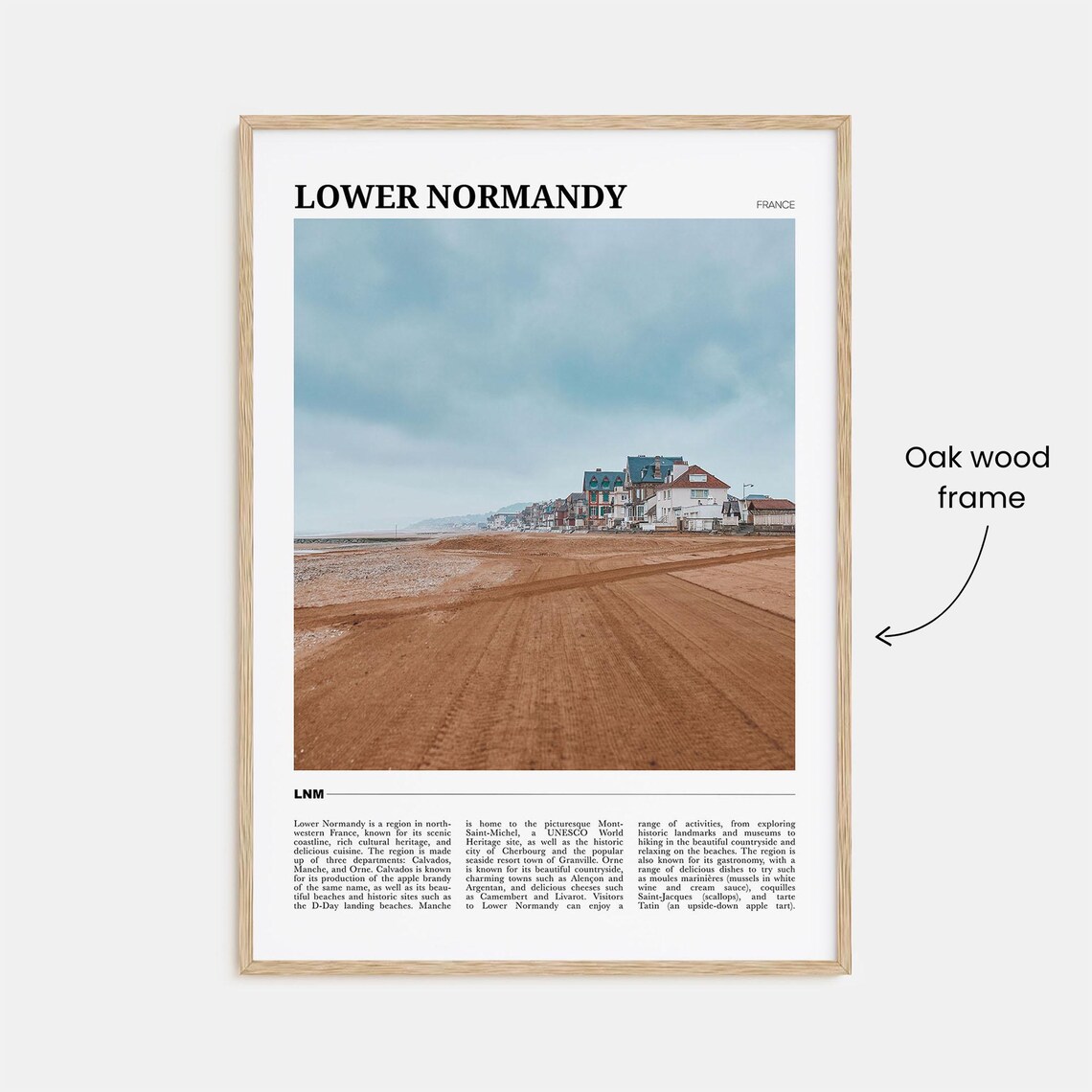Lower Normandy France Beach Coastal Town Travel Photo Guide Poster - Image 3