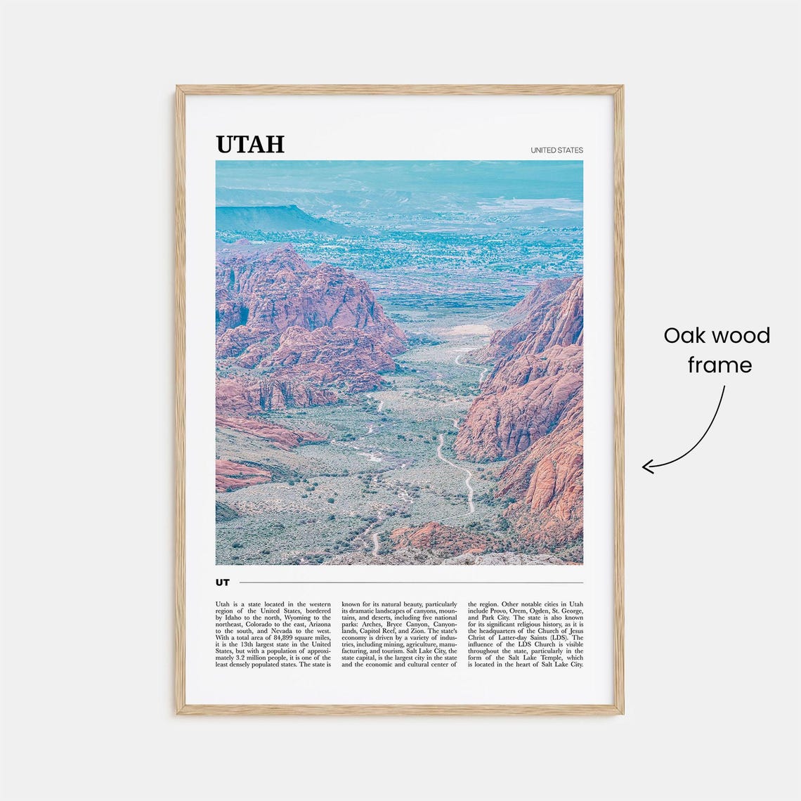 Utah Red Rock Canyon Desert Cliffs Landscape Travel Poster Series - Image 3