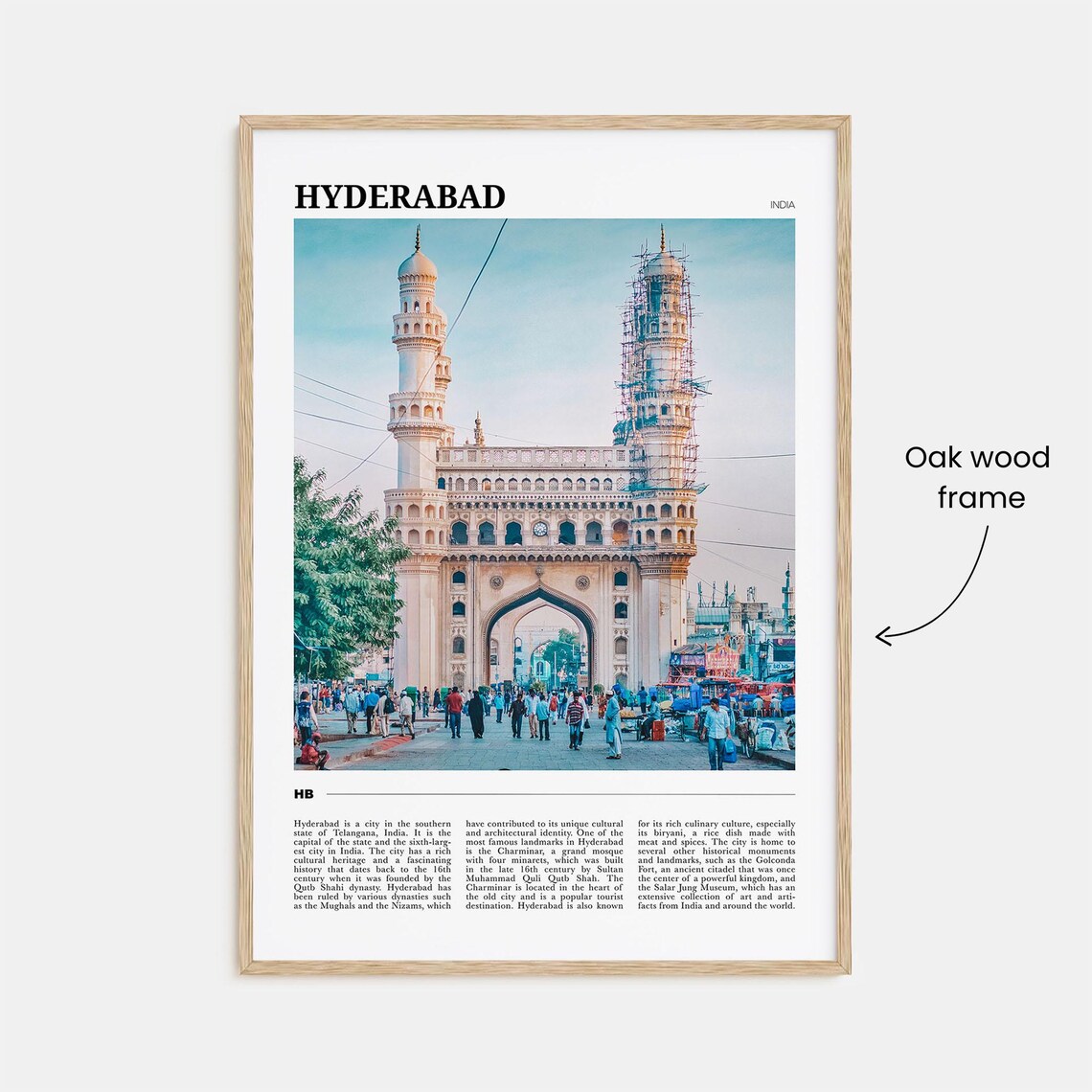 Hyderabad Travel Poster, India Wall Art Print - Image 3