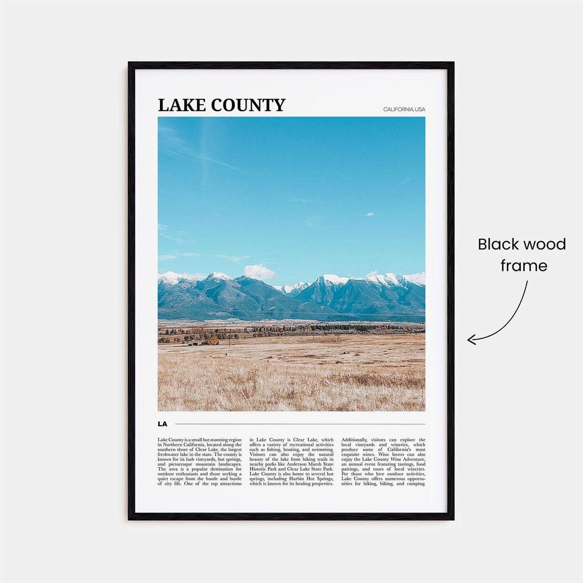 Lake County Travel Poster Lake County Wall Art Lake County Poster Print Lake County Photo Lake County Decor California Usa - Image 2