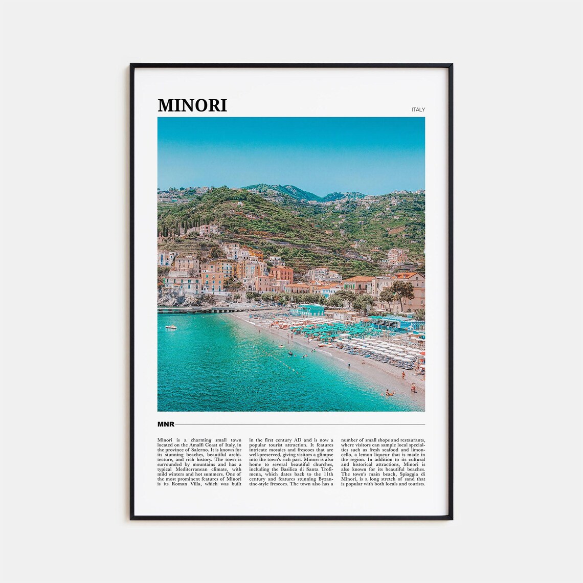 Minori Travel Poster, Italy Wall Art Print