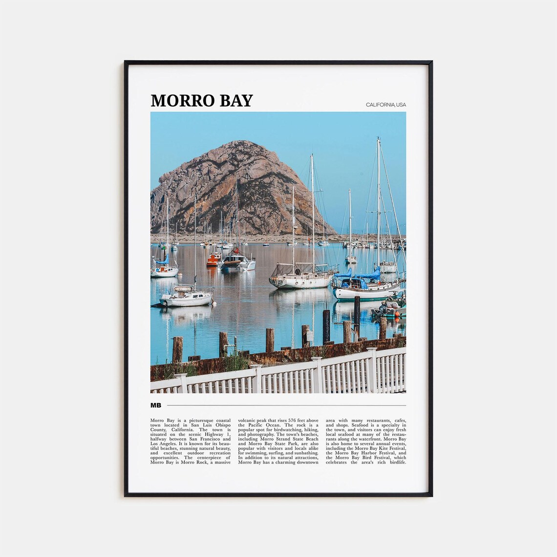 Morro Bay Travel Poster, California USA Art Print