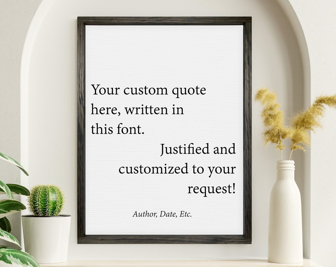 Custom Quote Sign Personalized Framed Typography Quote Wall Poster