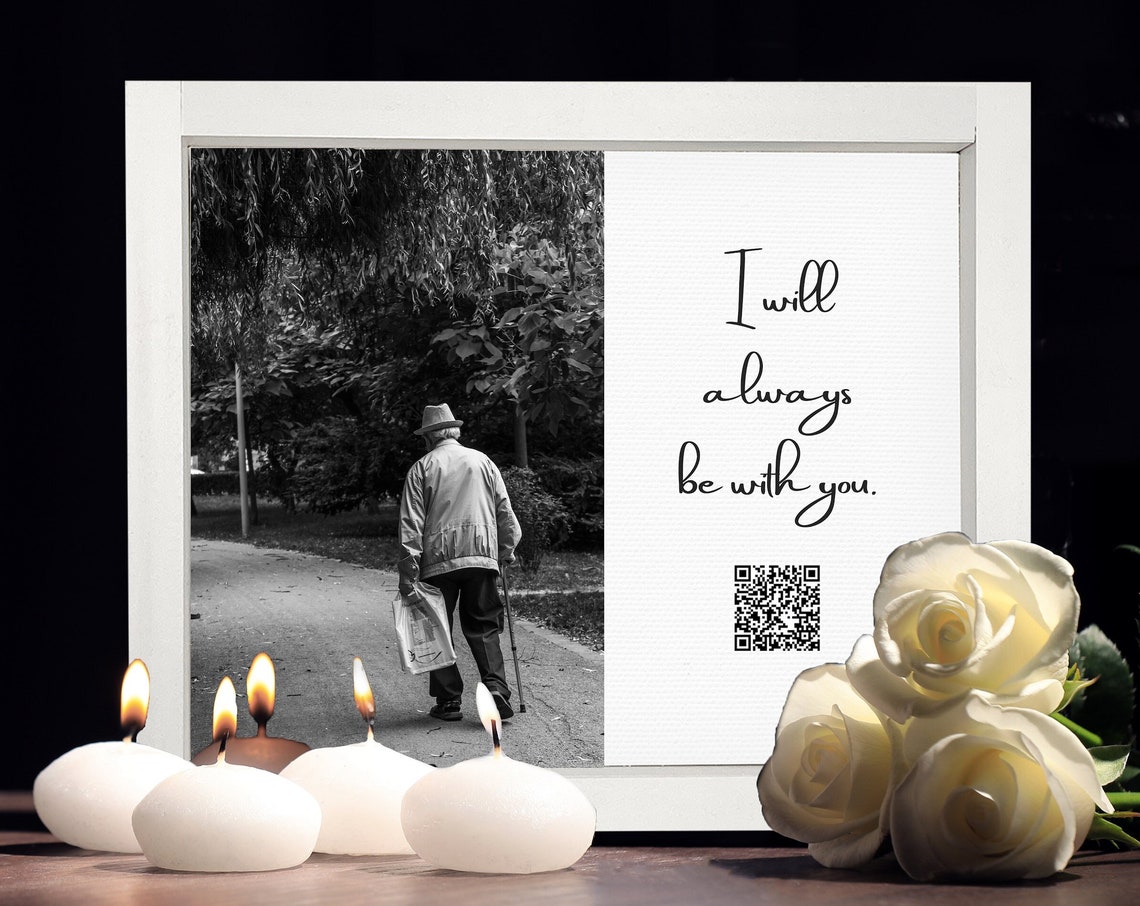 Personalized Memorial Voicemail QR Code Photo Keepsake Gift Poster