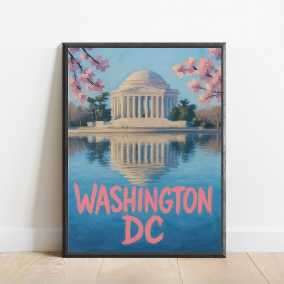 Washington Dc Poster Impressionist Travel Art Print Modern Wall Decor Bold Textured Brushstrokes