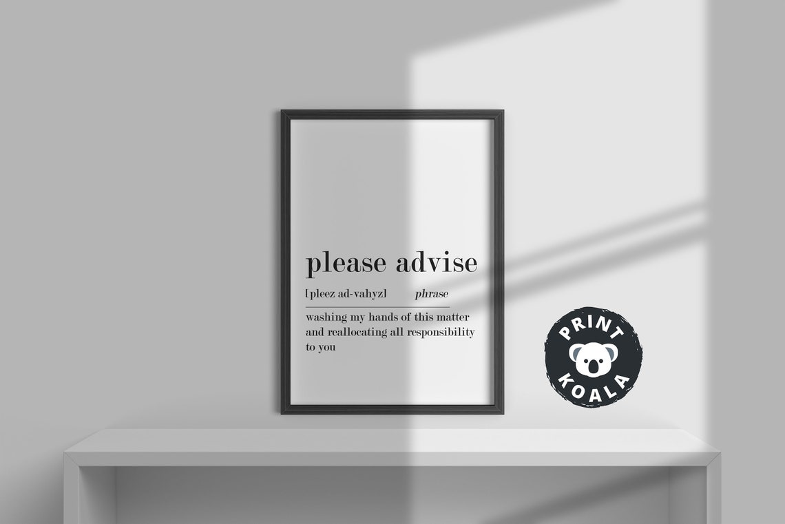 Please Advise Definition Funny Washing Hands Responsibility Poster - Image 3