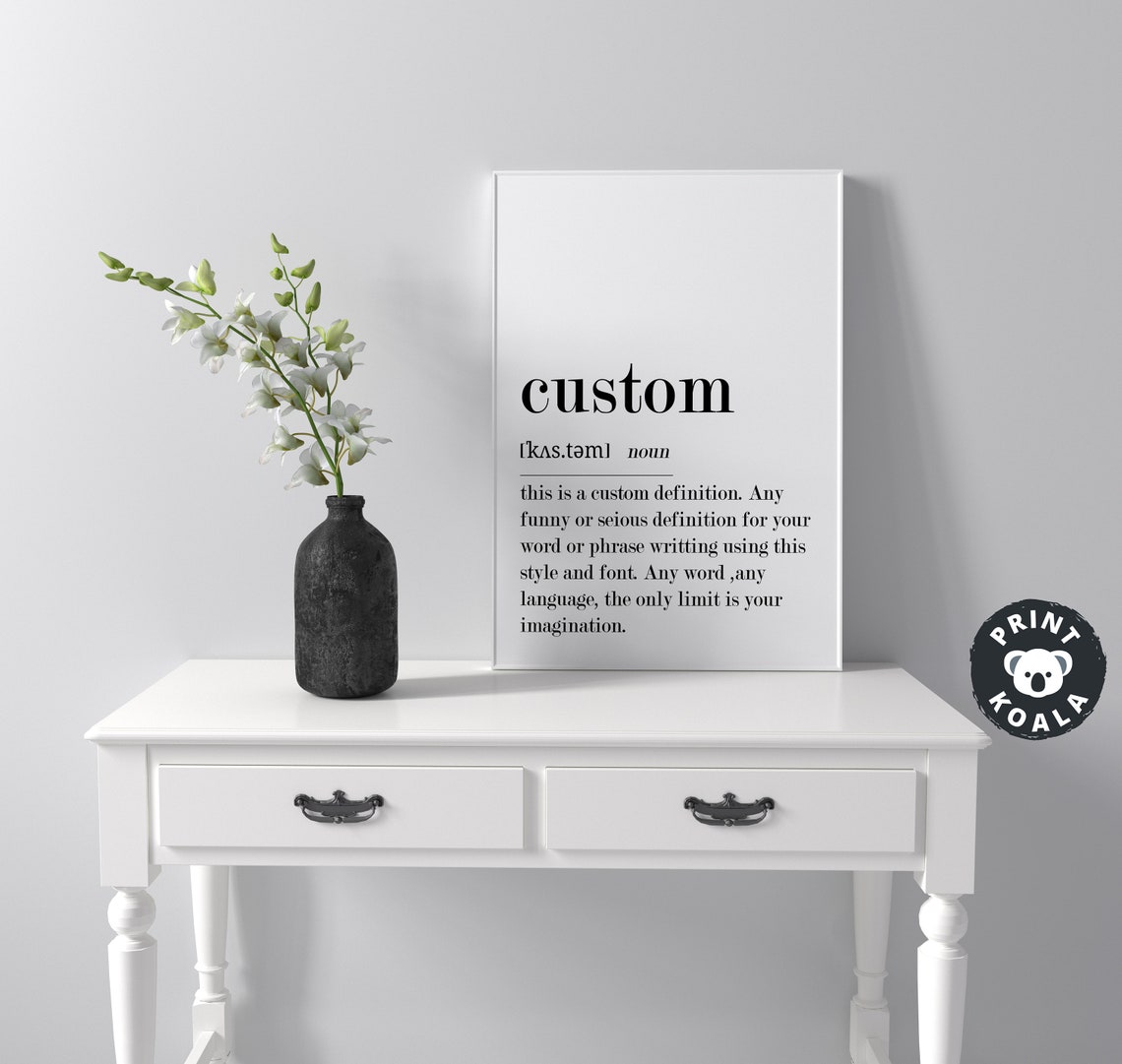 Custom Definition Print Personalized Gift Definition Wall Art Custom Gifts Custom Wall Art Custom Word Print