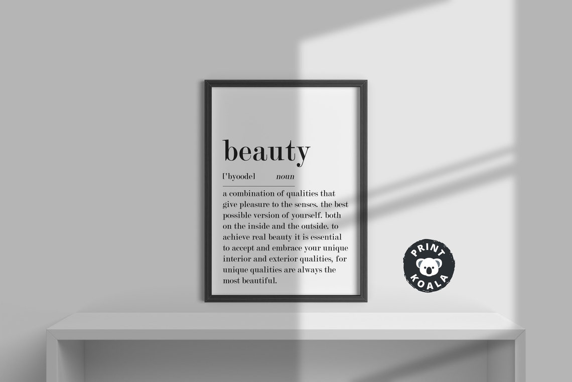 Beauty Definition Self Love Dictionary Style Inspirational Poster - Image 3
