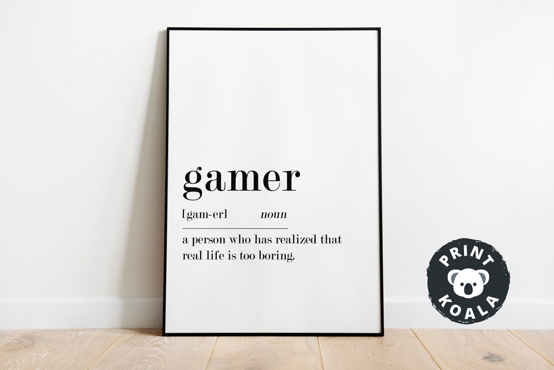Gamer Definition Print Gamer Poster Gamer Gifts Gamer Sign Teen Room Wall Art Gaming Wall Art Boys Room Decor Quotes - Image 5