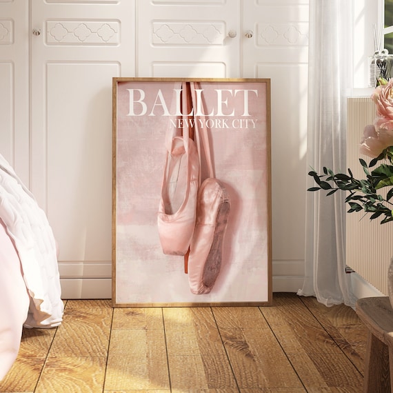 Retro Ballerina Poster Print, Vintage Dance Wall Art