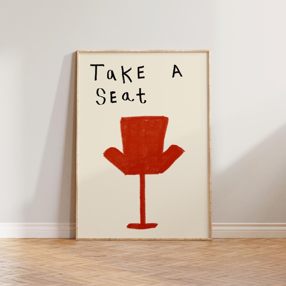 Take A Seat Retro Wall Art Print, Mid-Century Modern