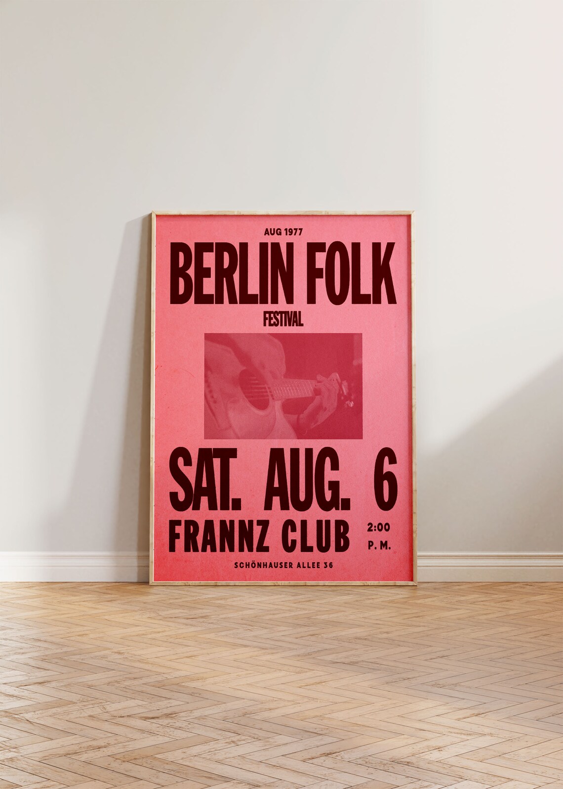 Retro Folk Music Berlin Festival Travel Poster