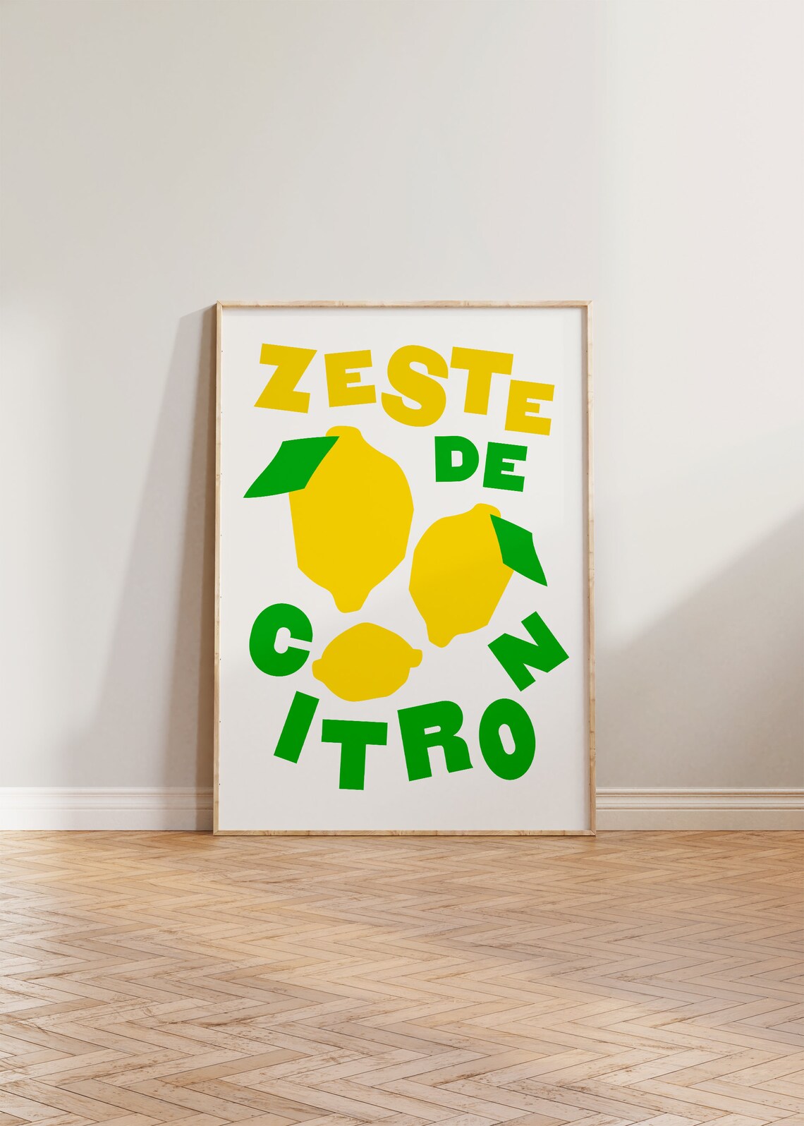 Lemon Kitchen Art Print, French Typography