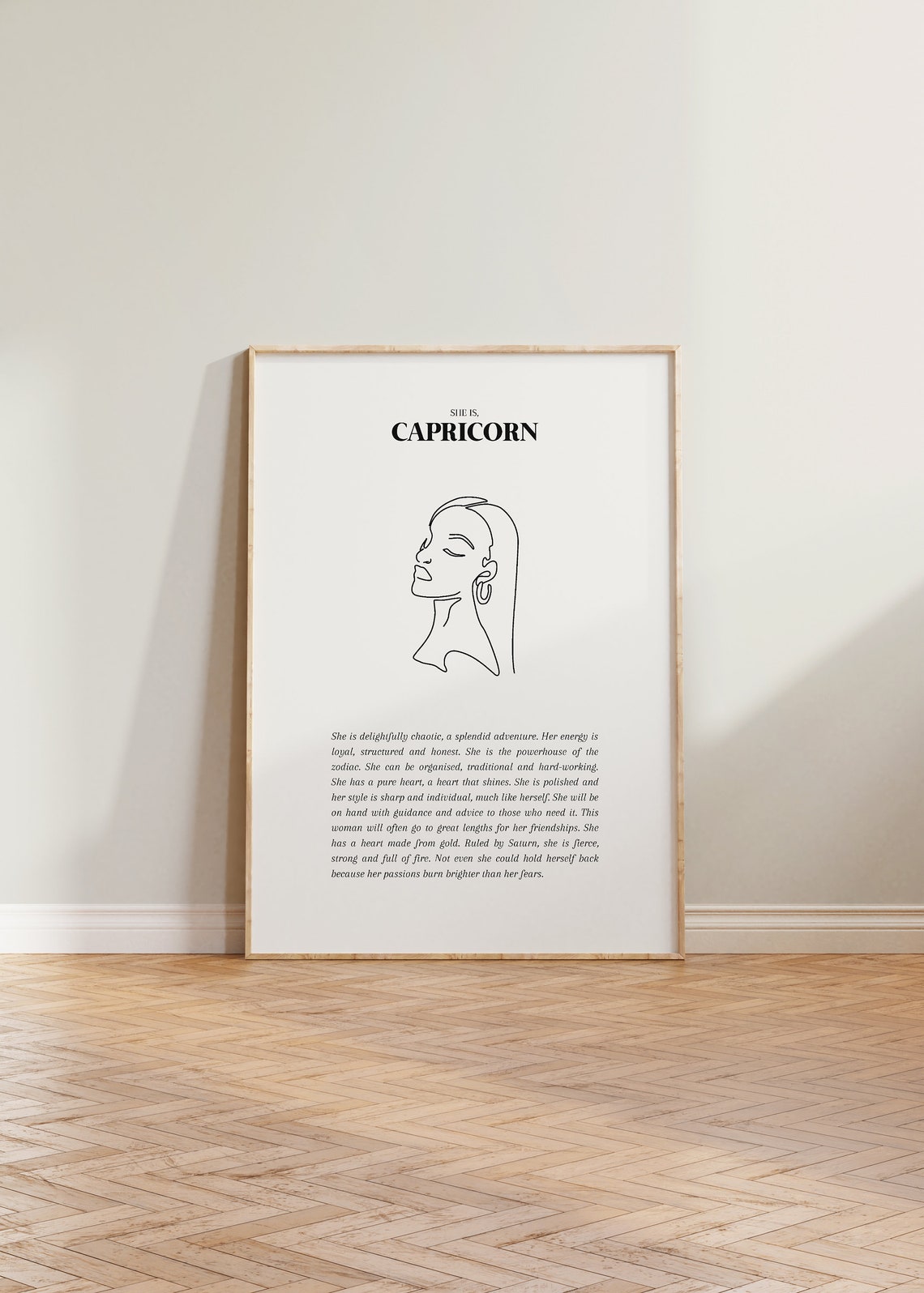 She Is Capricorn Horoscope Zodiac Art Print