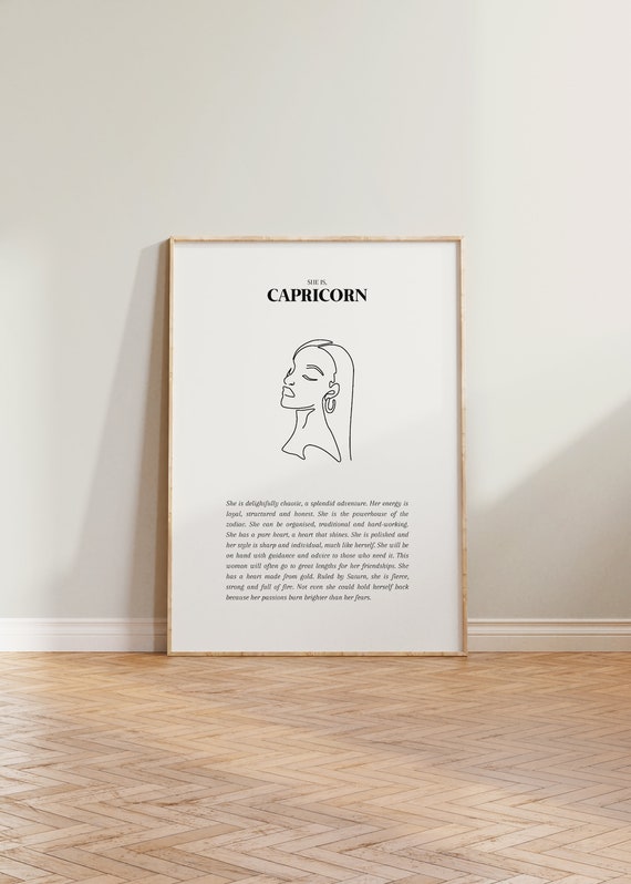 She Is Capricorn Horoscope Zodiac Art Print