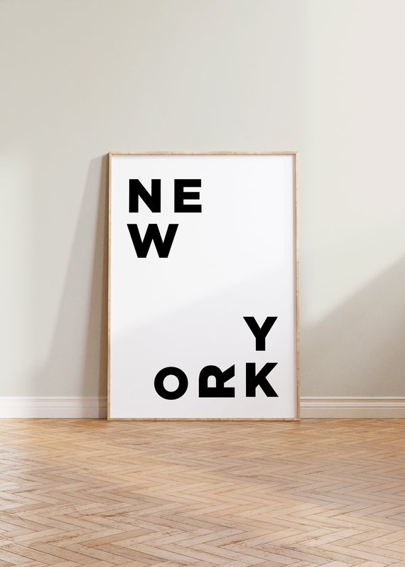 New York Minimalist Travel Poster, NYC Typography