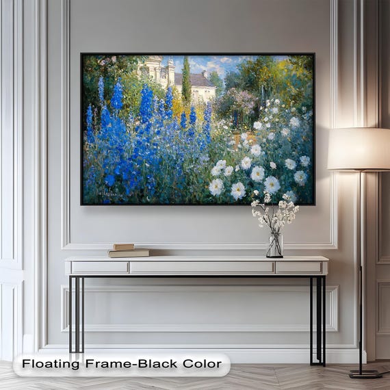 Cottage Garden Impressionist Floral Scene, Art Print