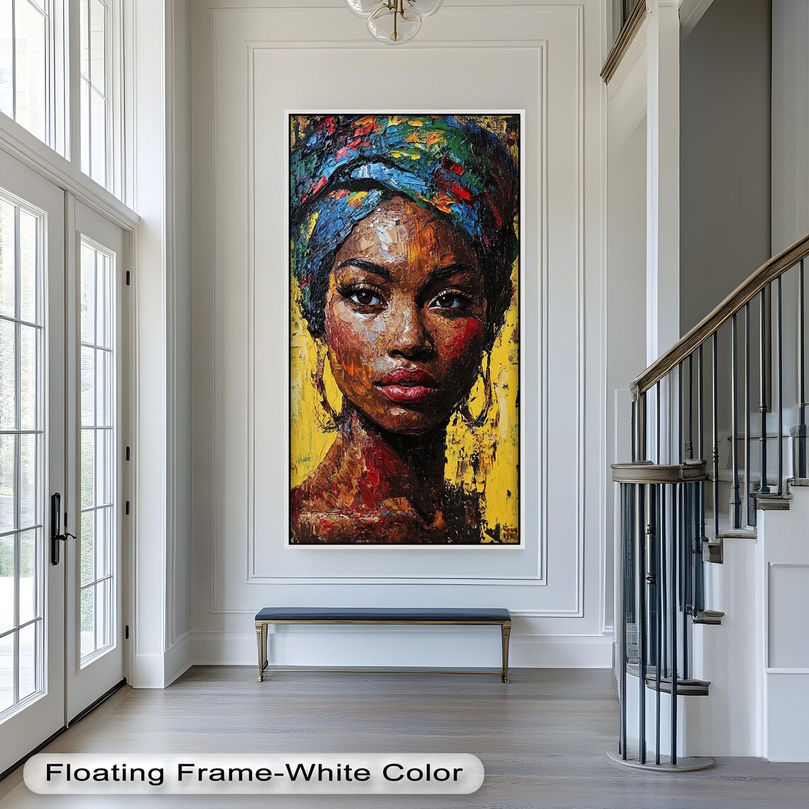 African Woman Portrait, Modern Boho Decor