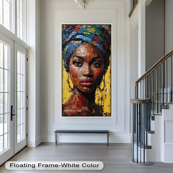 African Woman Portrait, Modern Boho Decor
