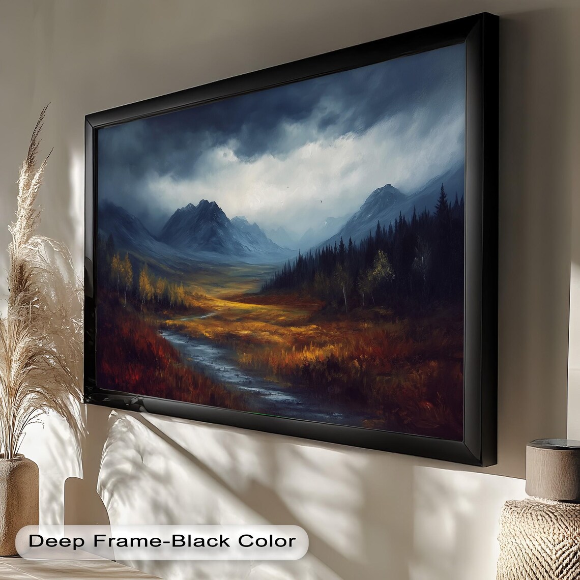 Moody Mountain Landscape, Rustic Home Decor - Image 2